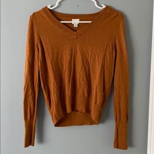 Burnt orange V-neck sweater